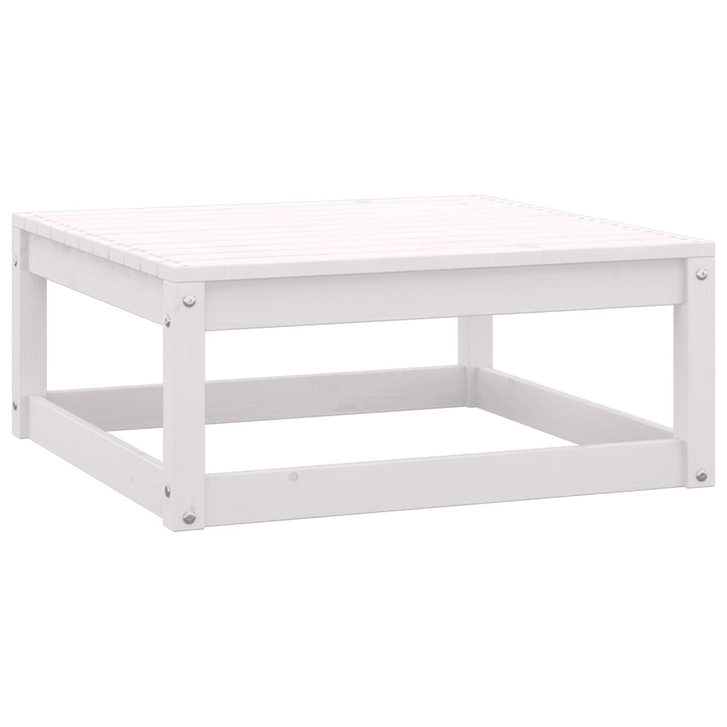 10-tlg. Garten-Lounge-Set mit Kissen Weiss Massivholz Kiefer
